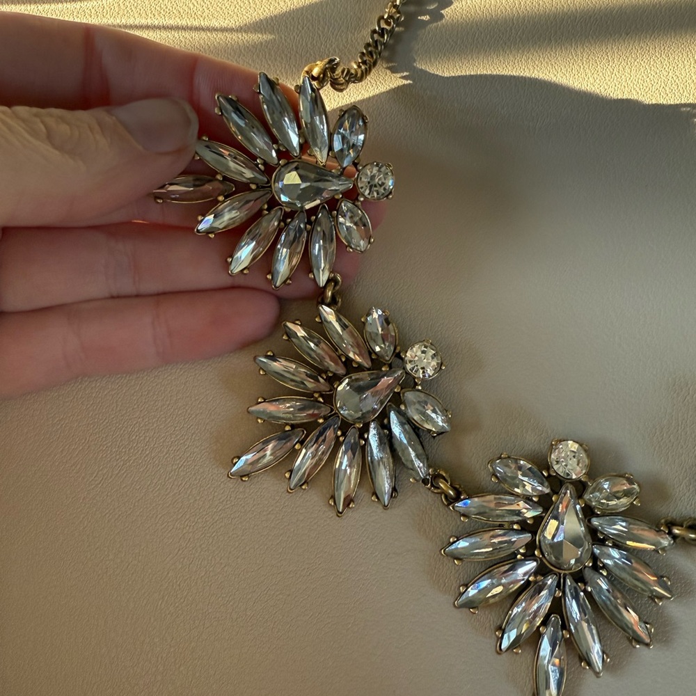 JCREW Elegant Crystal Flower Necklace